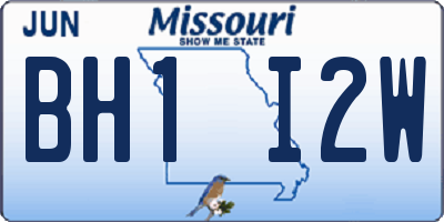 MO license plate BH1I2W