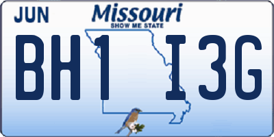 MO license plate BH1I3G
