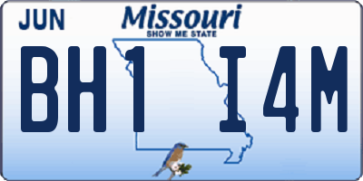 MO license plate BH1I4M