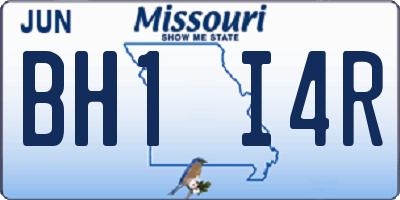 MO license plate BH1I4R