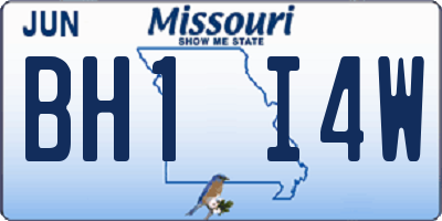 MO license plate BH1I4W