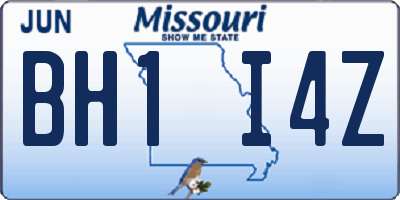 MO license plate BH1I4Z