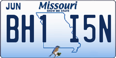 MO license plate BH1I5N