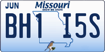 MO license plate BH1I5S