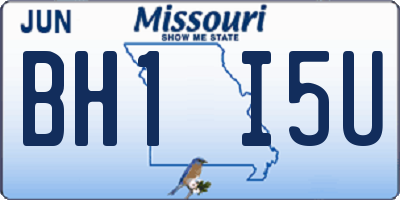 MO license plate BH1I5U