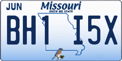 MO license plate BH1I5X