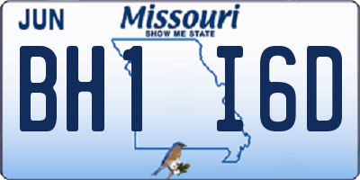 MO license plate BH1I6D