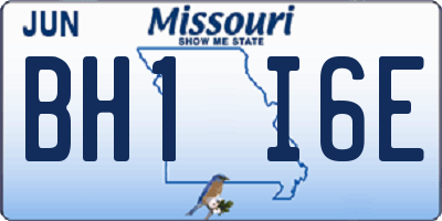 MO license plate BH1I6E