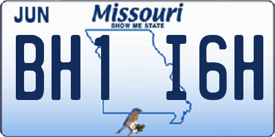 MO license plate BH1I6H