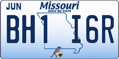 MO license plate BH1I6R