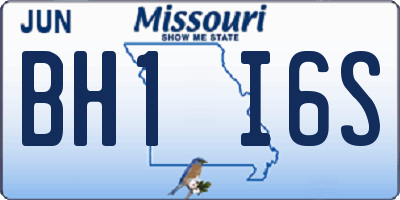 MO license plate BH1I6S