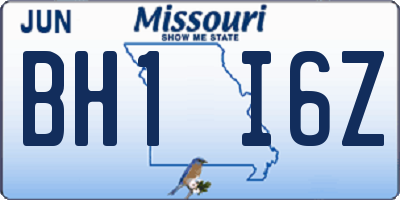 MO license plate BH1I6Z