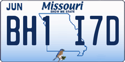 MO license plate BH1I7D