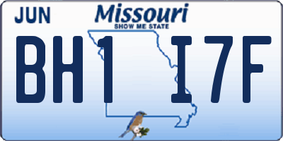 MO license plate BH1I7F