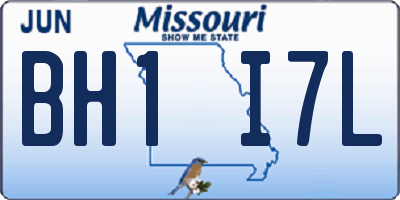 MO license plate BH1I7L