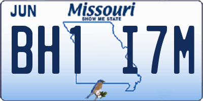 MO license plate BH1I7M