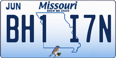 MO license plate BH1I7N