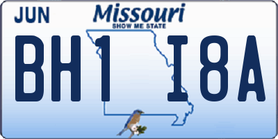 MO license plate BH1I8A