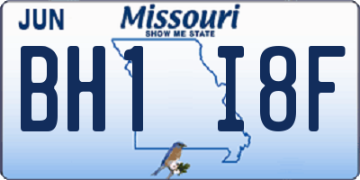 MO license plate BH1I8F