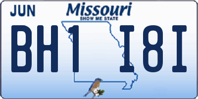 MO license plate BH1I8I