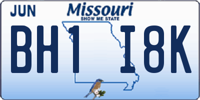 MO license plate BH1I8K