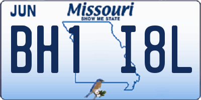 MO license plate BH1I8L