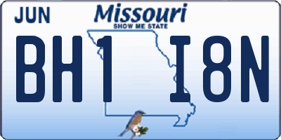 MO license plate BH1I8N