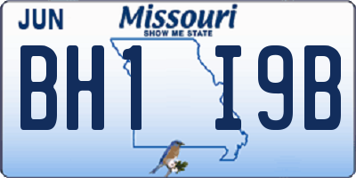 MO license plate BH1I9B