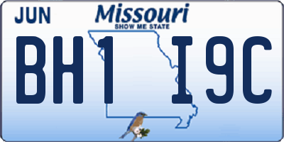 MO license plate BH1I9C
