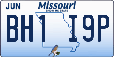 MO license plate BH1I9P