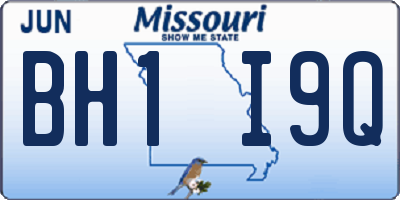 MO license plate BH1I9Q