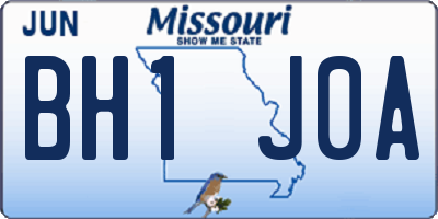 MO license plate BH1J0A