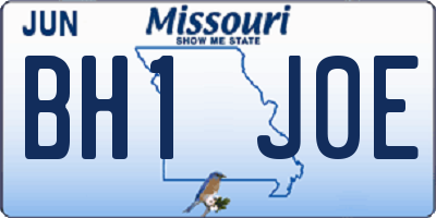 MO license plate BH1J0E