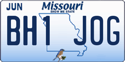 MO license plate BH1J0G