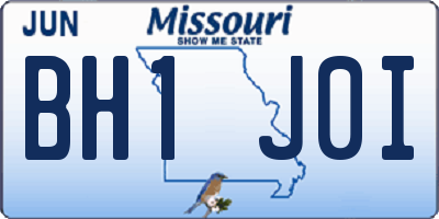 MO license plate BH1J0I