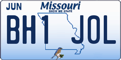 MO license plate BH1J0L
