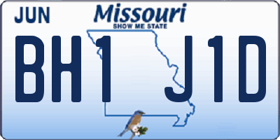 MO license plate BH1J1D