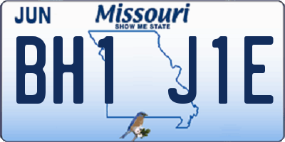 MO license plate BH1J1E