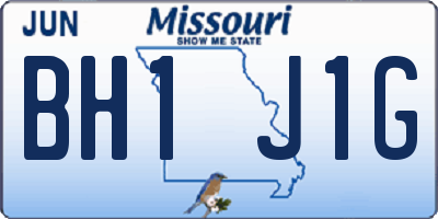 MO license plate BH1J1G