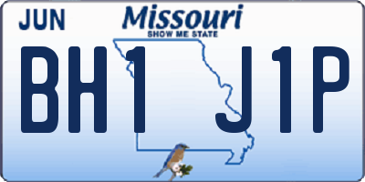 MO license plate BH1J1P