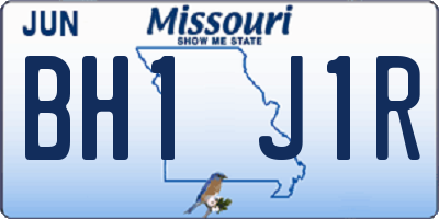 MO license plate BH1J1R