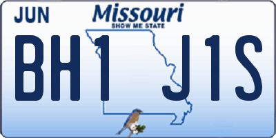 MO license plate BH1J1S
