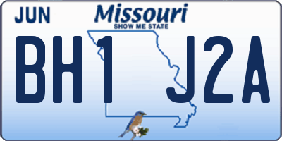 MO license plate BH1J2A