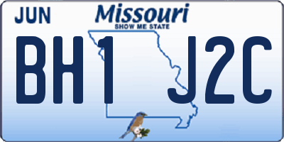 MO license plate BH1J2C