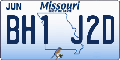 MO license plate BH1J2D