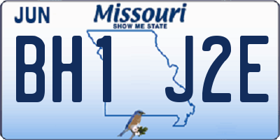 MO license plate BH1J2E