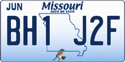 MO license plate BH1J2F