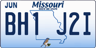 MO license plate BH1J2I