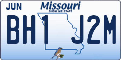 MO license plate BH1J2M