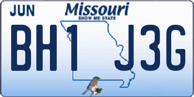 MO license plate BH1J3G
